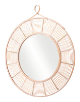 Natural Round Framed Accent Mirror